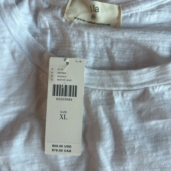 Anthropologie t.la babydoll tiered tunic T-shirt in white - Picture 3 of 5